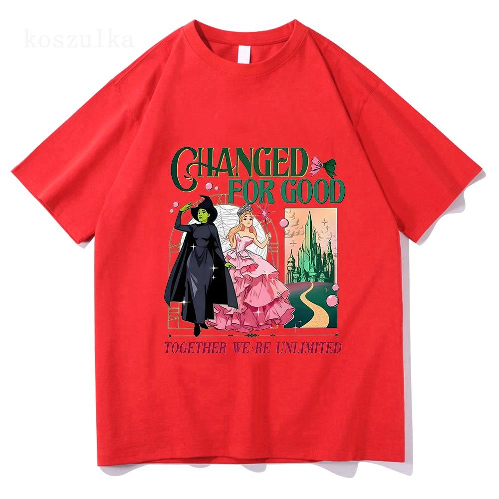 Wicked: for Good The Soundtrack Tshirts Cotton Short Sleeve Loose Women T-shirt Fashion Loose Unisex Streetwear T Shirt