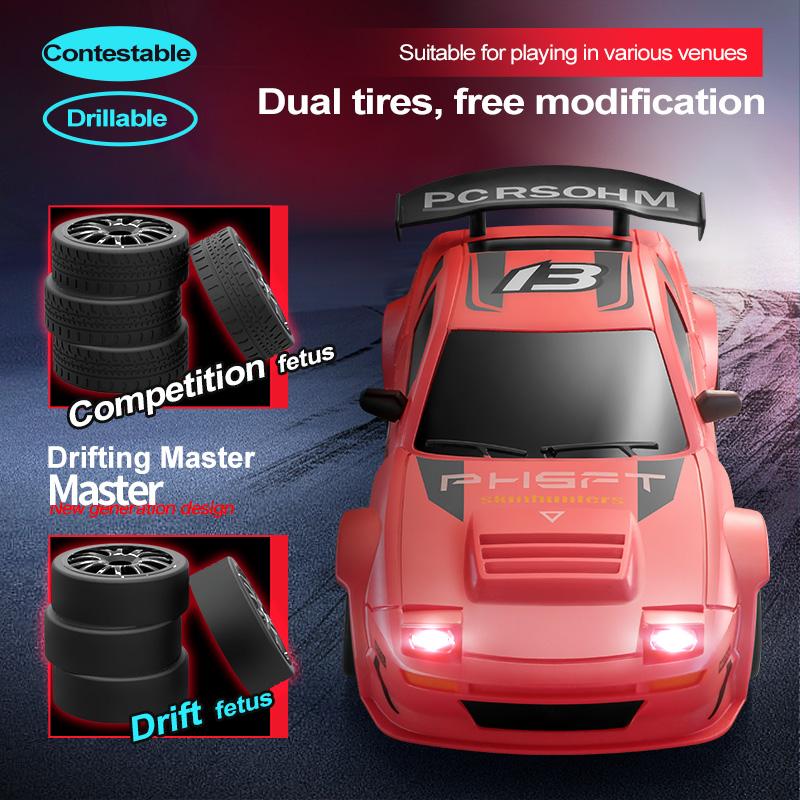 GTR Model AE86 RC Drift CAR With LED Light 4WD 2.4G Radio Remote Control Cars Professional Racing Toys for Children Gifts