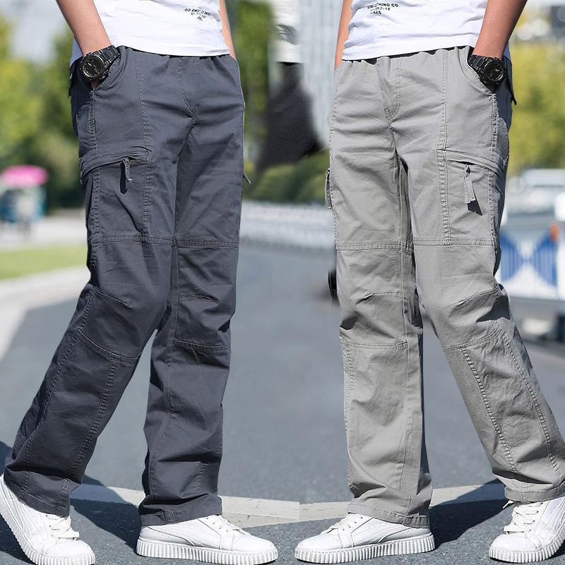 Cotton Cargo Pants Men With Multipockets Durable Workwear For Casual Wear