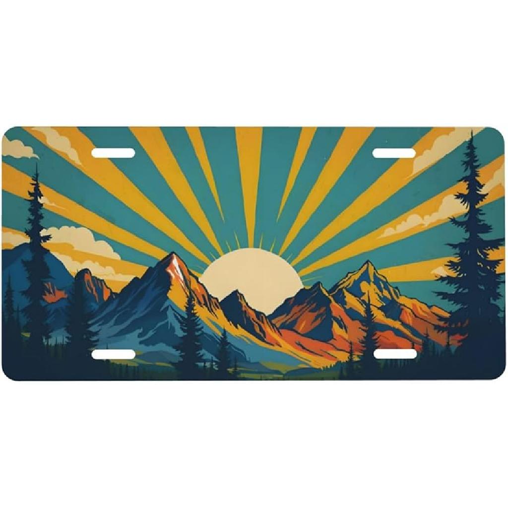 Watercolor Turtle Flower Front License Plate for Women Car Vanity Plates Decorative Aluminum Metal Cute Novelty License Plate Cover for Men 6x12 Inch