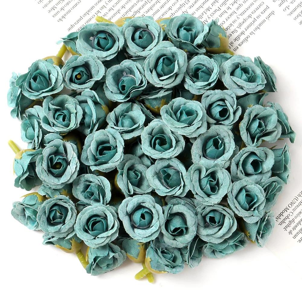10/20/50Pcs 2cm Mini Rose Artificial Flowers Heads For Home Decor Wedding Decoration Fake Flowers DIY Wreath Scrapbook Gifts