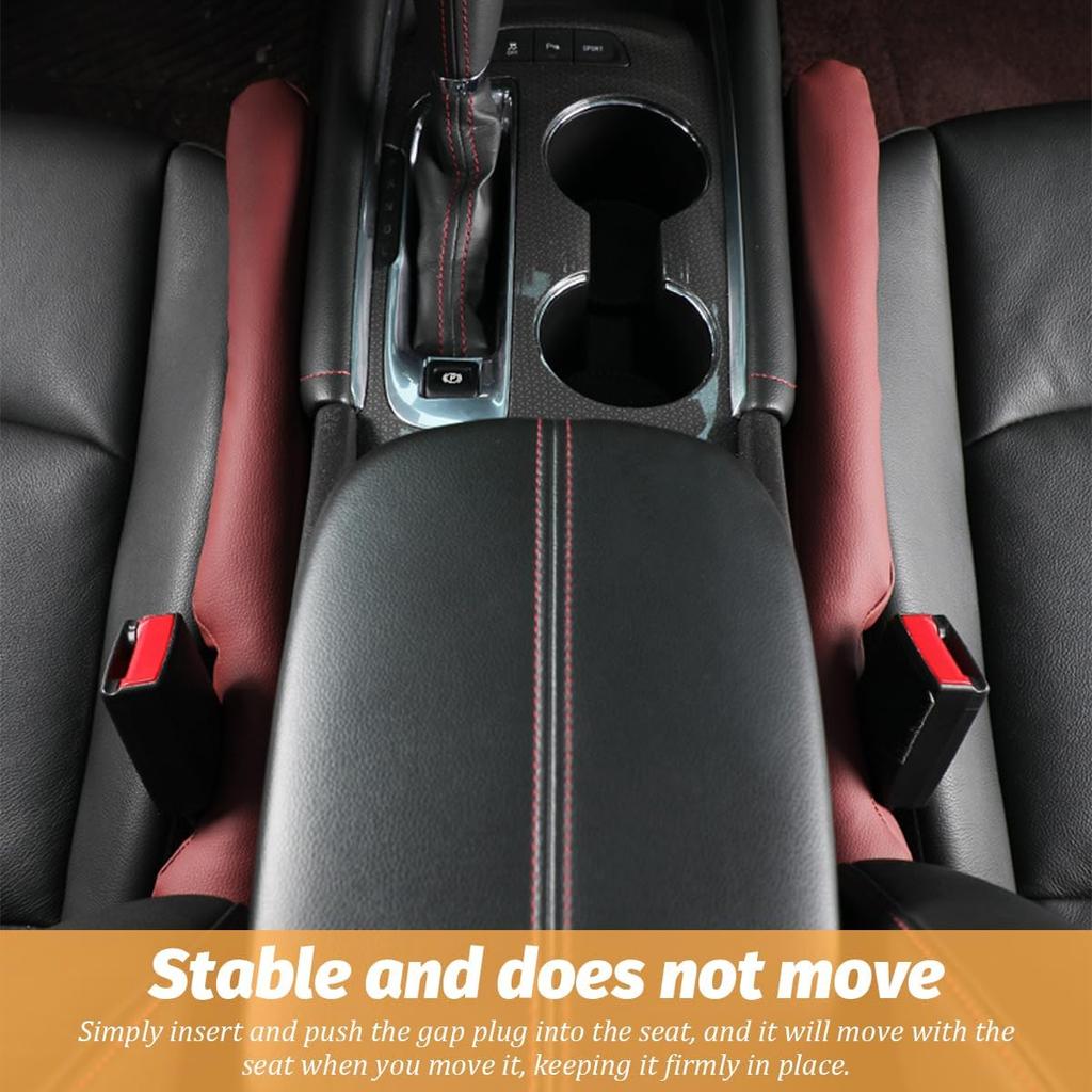 2PCS Leather Car Seat Gap Filler, Vehicle Crevice Plug Fill The Gap Between Seat & Console Stop Things From Dropping, Automotive Drop Blocker Catcher