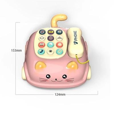 3 In 1 Cat Cartoon Animal Musical Phone Toy Baby Toddler Interactive Light Sound Story Teaching Early Education Vocal Toy