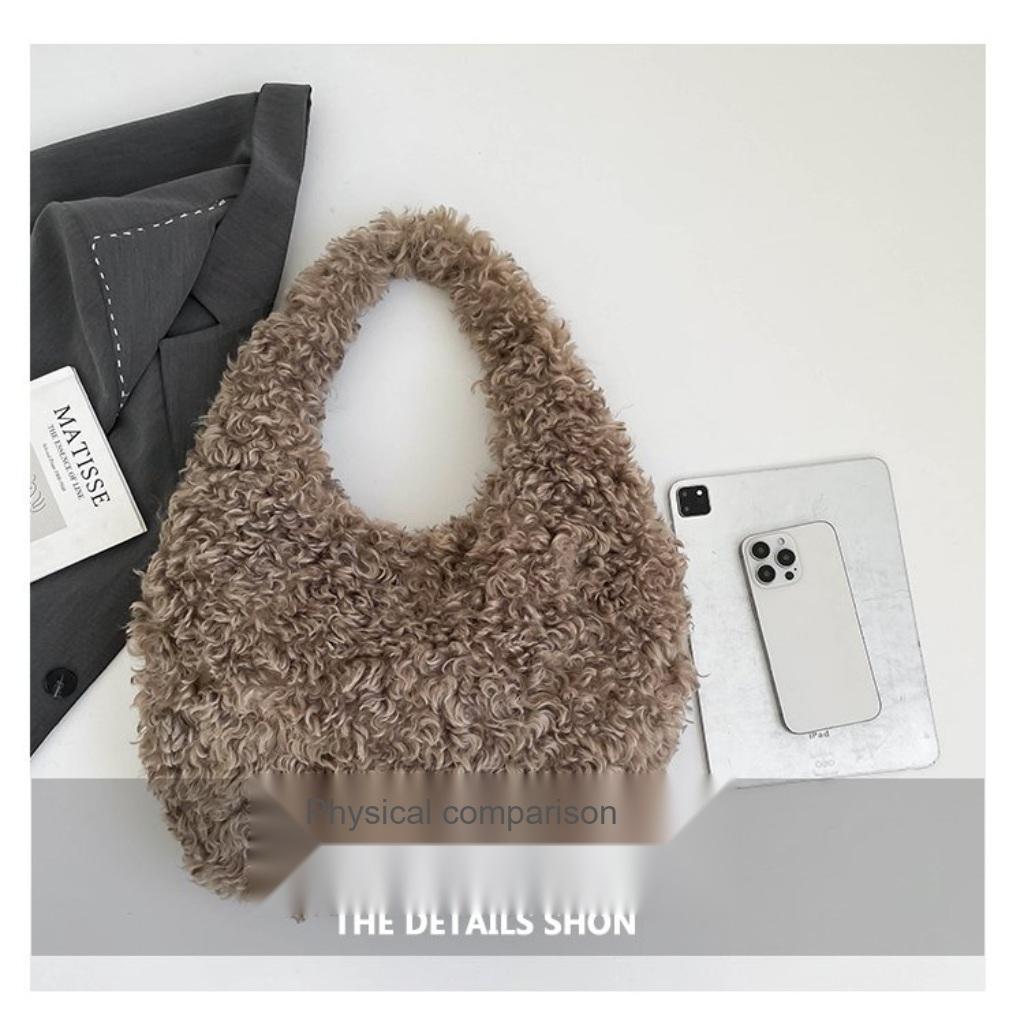 Bolso de Hombro de Felpa para Mujer, Felpa, Gran Capacidad, para el Viaje Diario