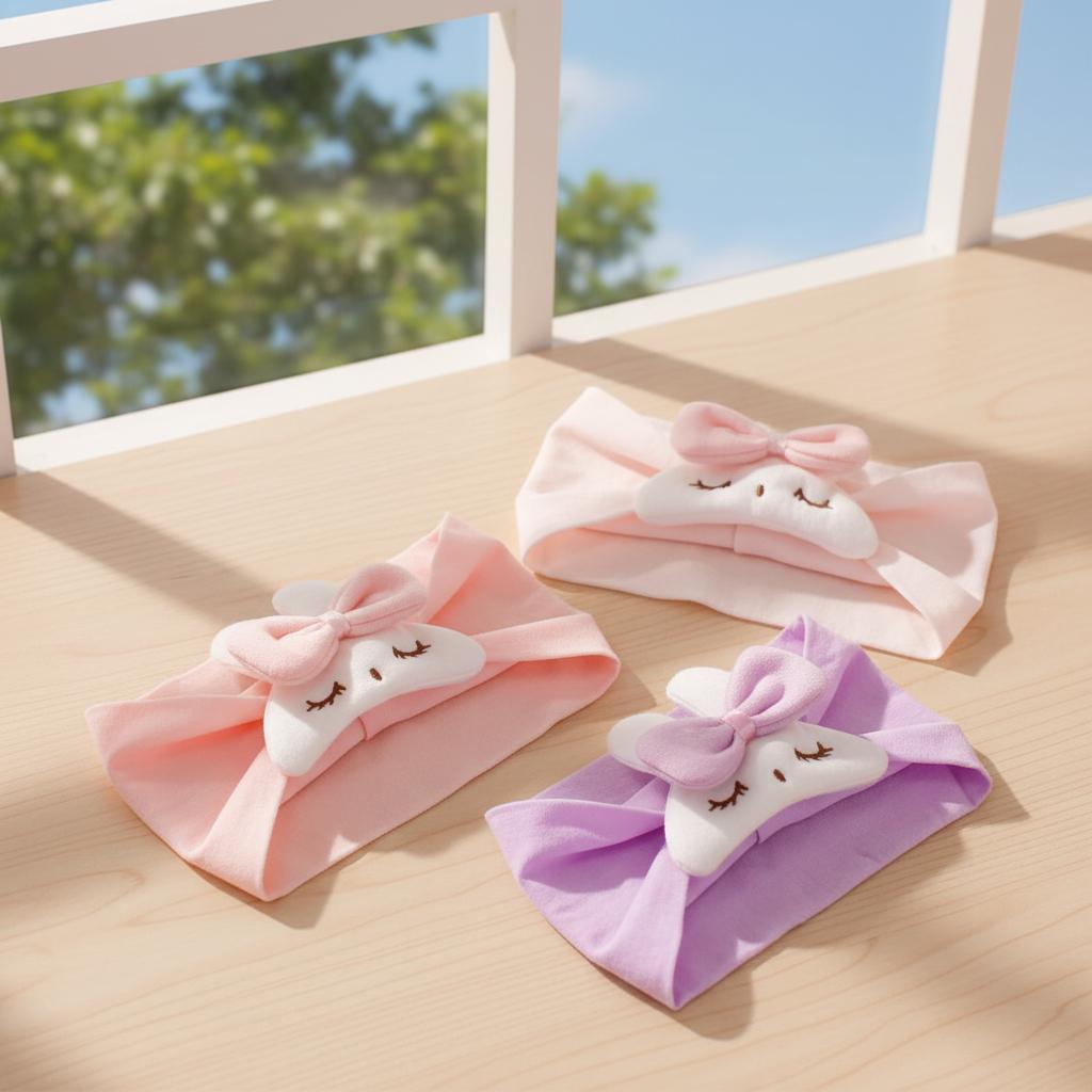 3 Color Set Cute New Unisex Baby Headband Comfortable Soft Elastic Nylon Hairband for 13-24m Children's Headwear