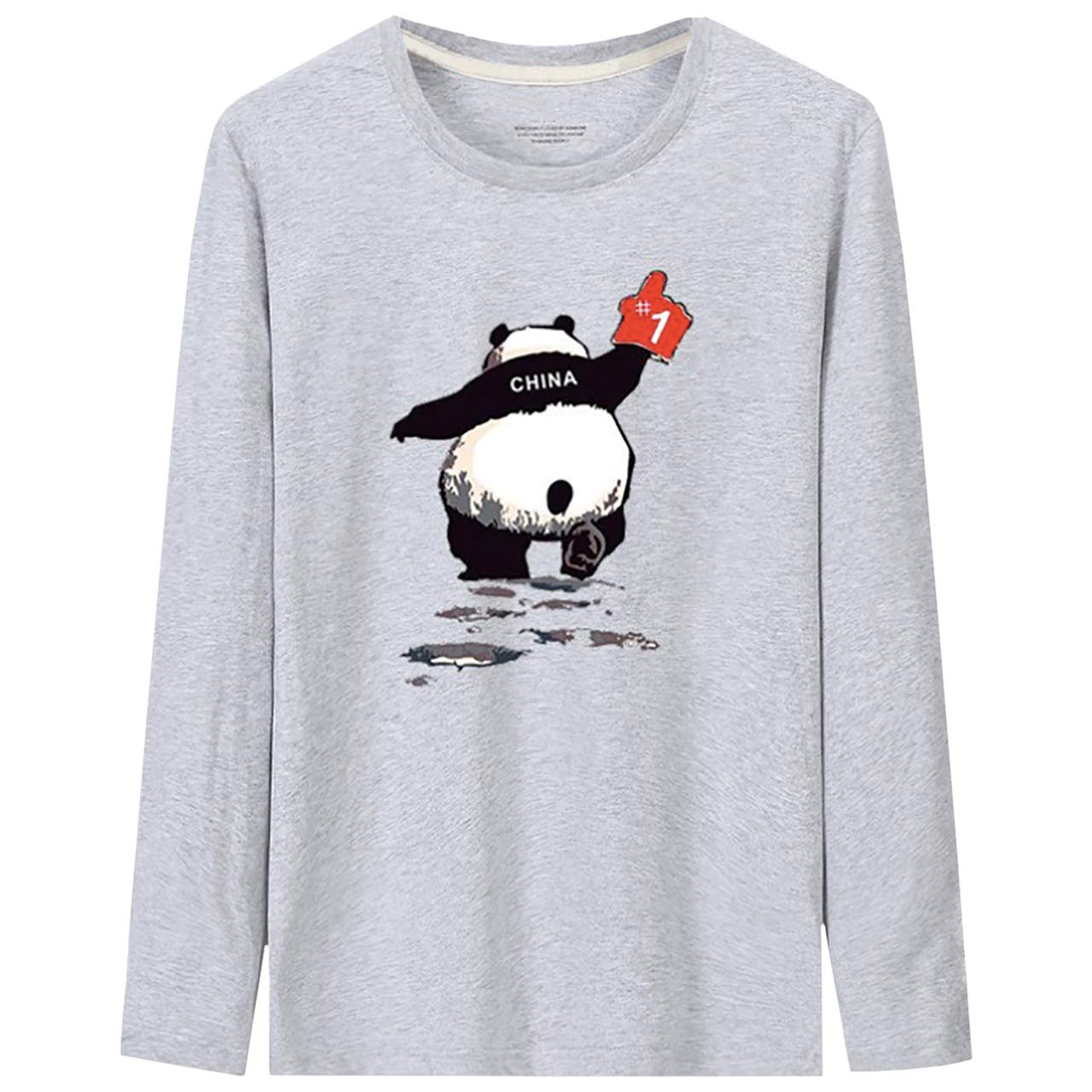 

Мужская футболка с длинным рукавом BUZZxSELECTION с принтом панды, TSL038 (03 Серый, M)