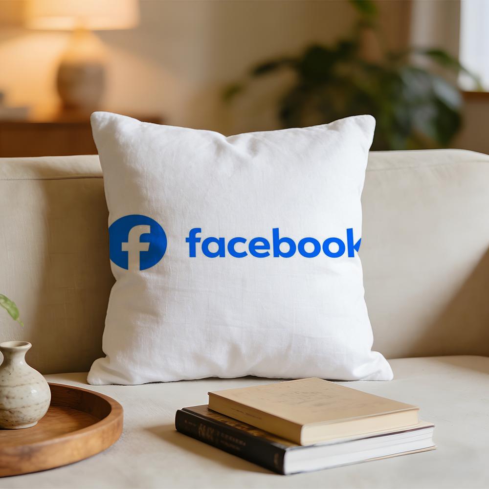 Fashion Logo FFacebook Anime Cushion Cover Short plush pillowcase for bed sofa carwashable
