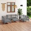 Day and Night - Day and Night Garden Furniture Set 7 Pieces Solid Gray Pine Wood