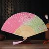 [boshiho] Stylish Japanese-style bamboo fan for men and women, made of silk, featuring beautiful floral, butterfly, and cherry blossom patterns.