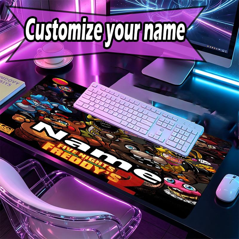 Özel İsimli Kişiselleştirilmiş Five Nights at Freddy's Desenli Mouse Pad, Dizüstü Bilgisayar Masa Matı, Ev için Dekoratif Masa Matı Klavye Altlığı Hediye