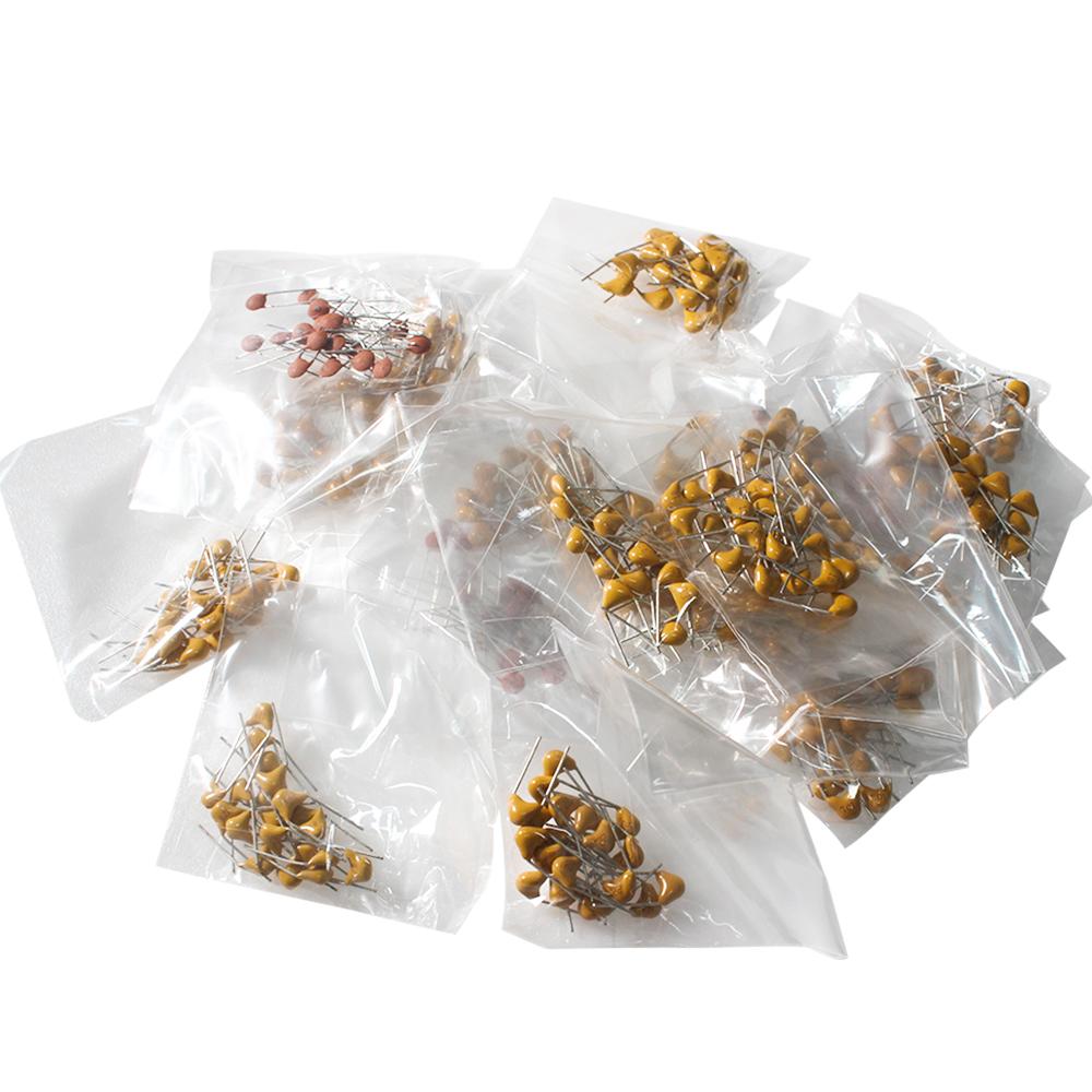 180-700PCS 50V Monolithischer Keramikkondensatorsatz 20PF 22PF 220PF 47NF 1NF 10NF 0,1UF 1UF 102 104 105 103 473334 Kondensatoren