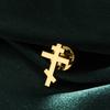 Orthodox Cross Metal Brooch for Women Men Stainless Steel Lapel Pins Catholicism Symbol Badge Suit Accessories Jewelry Gifts