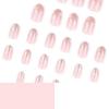 24 Pcs Flowers Stick on Nail Simple Artificial Acrylic Nail Short Round False Nail Glittering Press On Nail for Woman