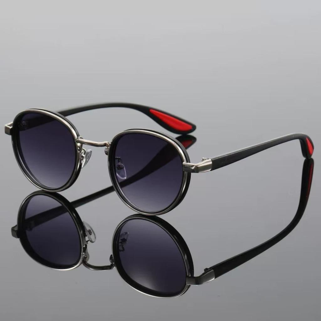 New metal ferrule sunglasses round frame temperament men's sunglasses retro trend frame glasses