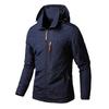 Spring and Autumn Thin Jacket Chest Breathable Port Can Be Removed Hooded Young and Middle-aged Large Size Breathable Men's Jacket