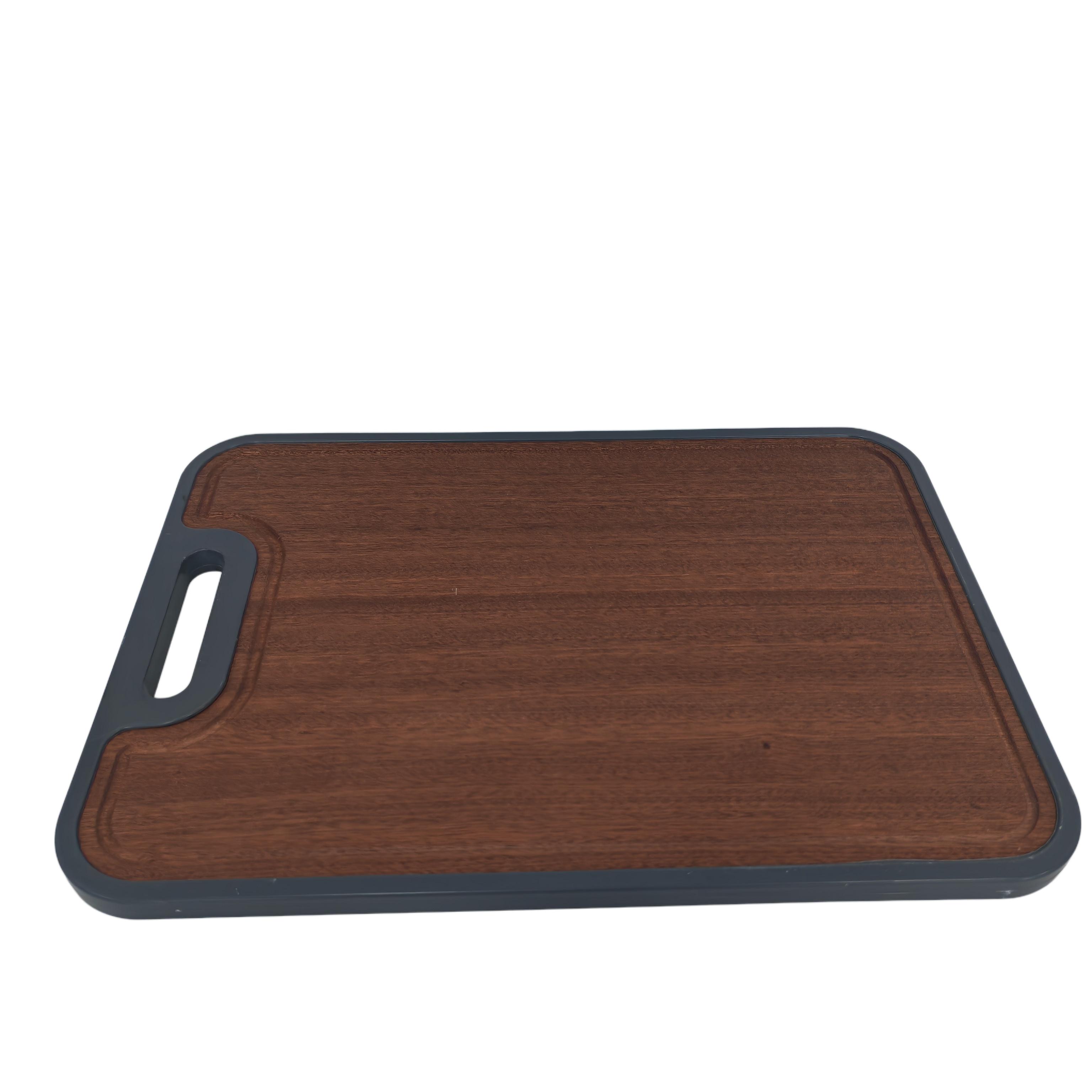 Ebony Wood & Titanium Cutting Board, Double Sided Chopping Board, Food Grade Antibacterial Kitchen Board 40.2*28.1*1.5cm