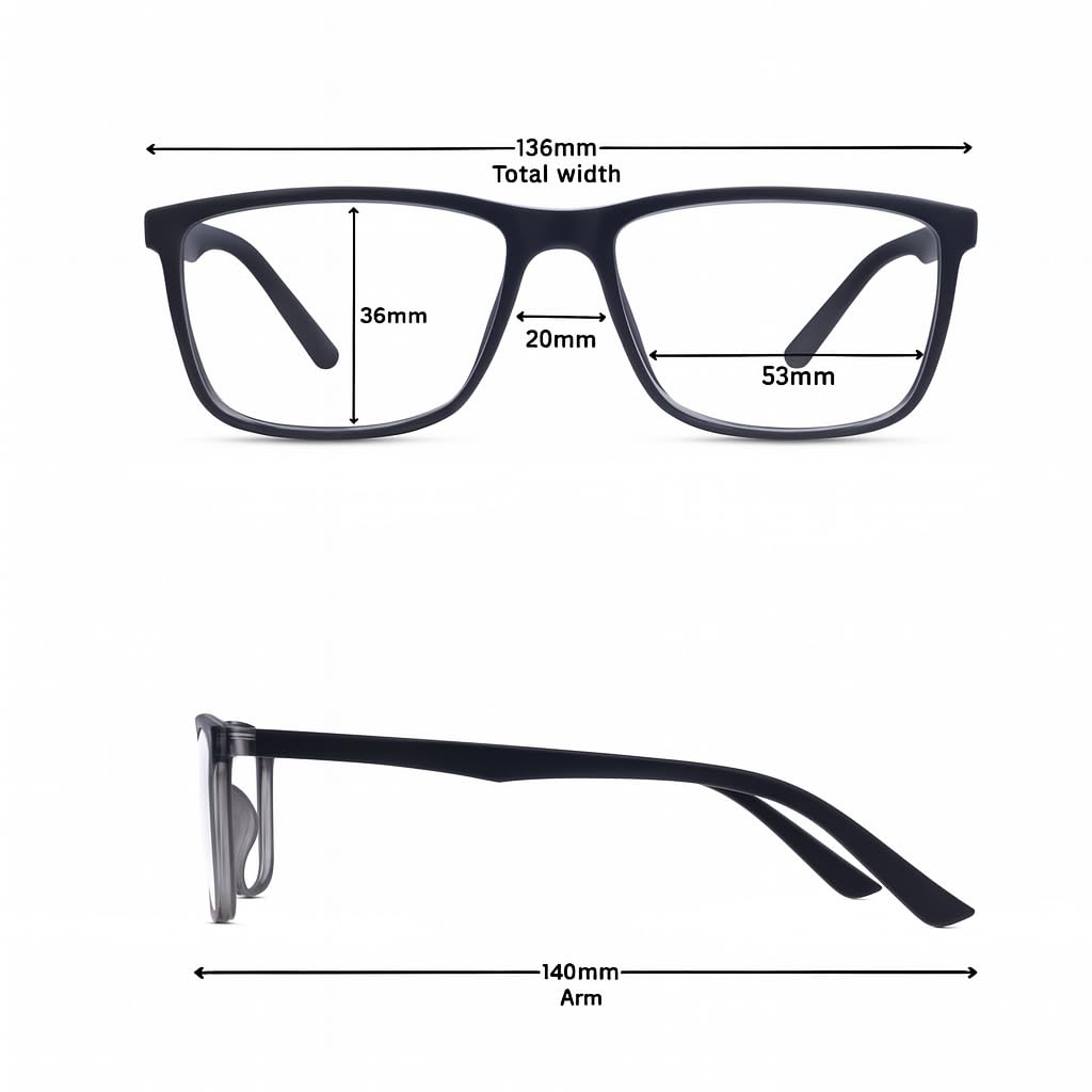 RAYBLOC UV Protection Glasses Blue Cut Blocking Harmful Rays Glasses for Men & Women Zero Power Computer Specs Eye Protection Lightweight Frame W