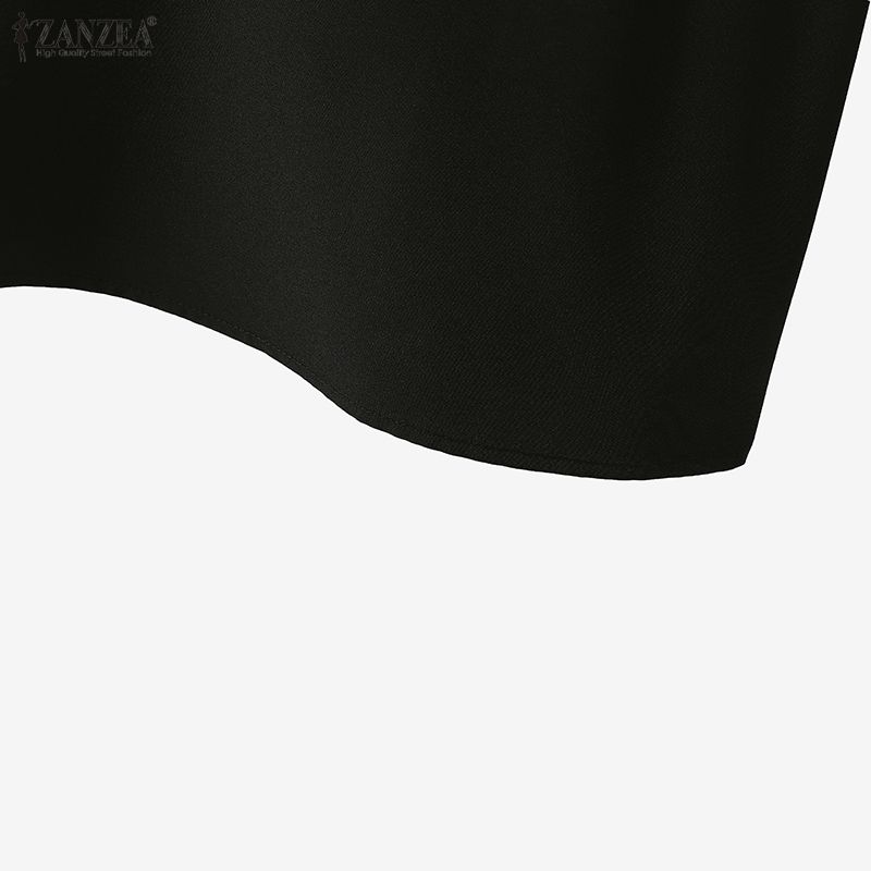 ZANZEA Damen Sommer Lässig Rundhals Locker Halbarm Bluse