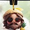 Car Rearview Mirror Ornament 2D Flat Hanging Pendant with Lanyard Easy To Hang Backpack Keychain Decoration
