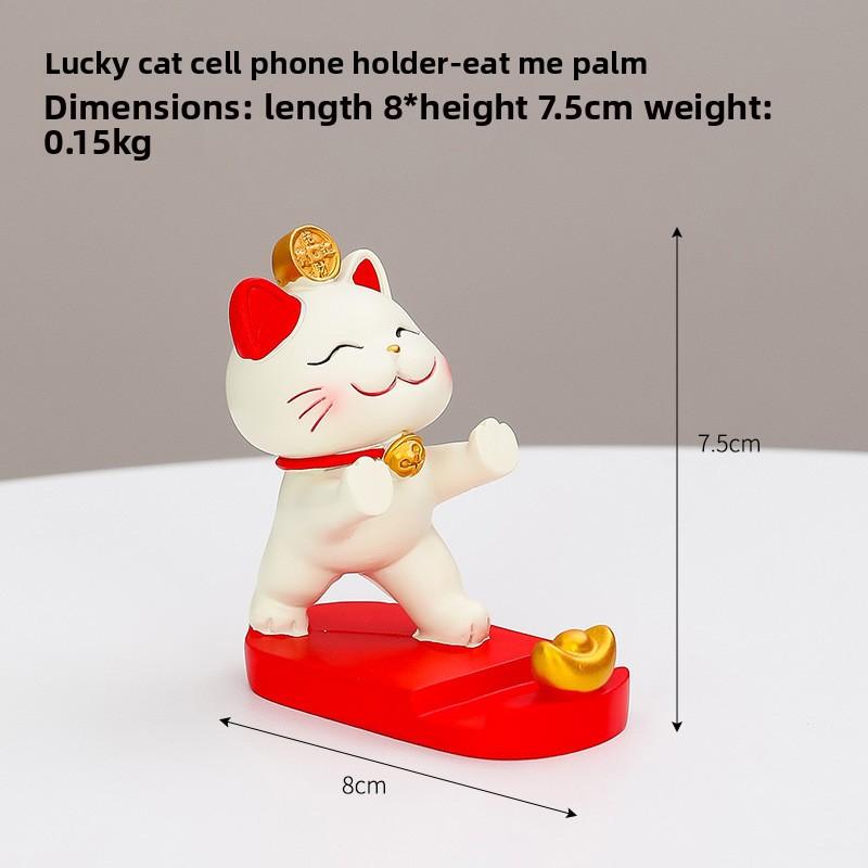 Cute Mobile Phone Stand Decoration Cute Maneki Neko Resin Office DeskCute Gift Decoration