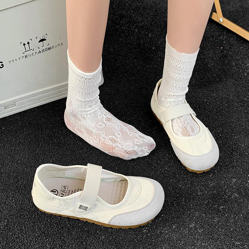 

Velcro German training shoes women s shoes 2025 new popular summer breathable flat-bottomed pregnant women s white shoes sports shoes 35