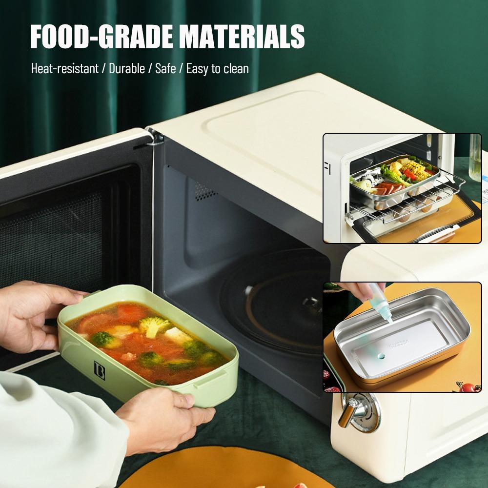 3 Compartments Lunch Storage Container Double Layer Food Container For Camping