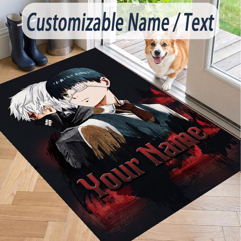 Custom Text Tokyo Ghoul Pattern Floor Rug Soft Indoor Carpet Mat Living Room Bedroom