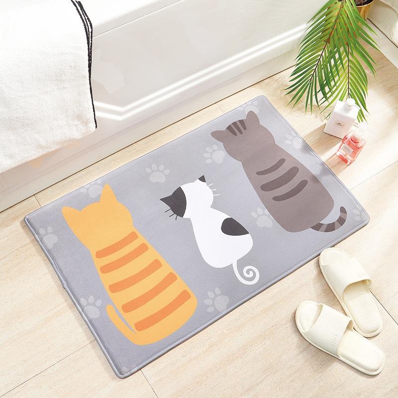 Rabbit Welcome Mat for Front Door Outdoor Entry Print Doormat Non Slip Kitchen Bedroom Footpad Home Indoor Decor Funny Kid Rug