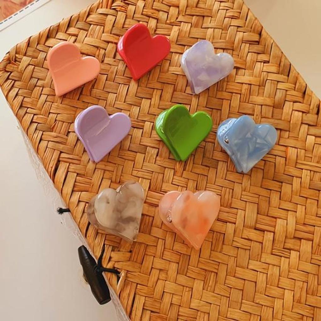 

Women s Daily Hair Mini Vivid Heart Hair Clip marble blue