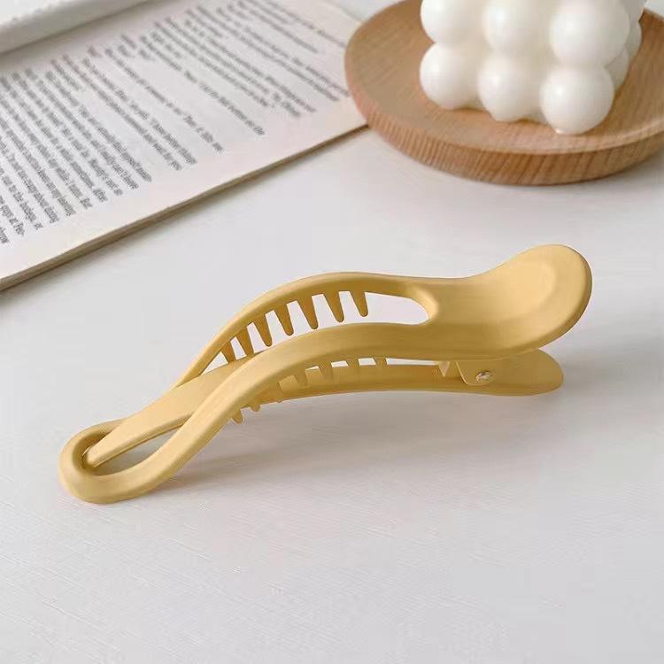 

Утиная клипса большая для ванны, волос, универсальная, для челки, корейский стиль, свежая матовая текстура жёлтый