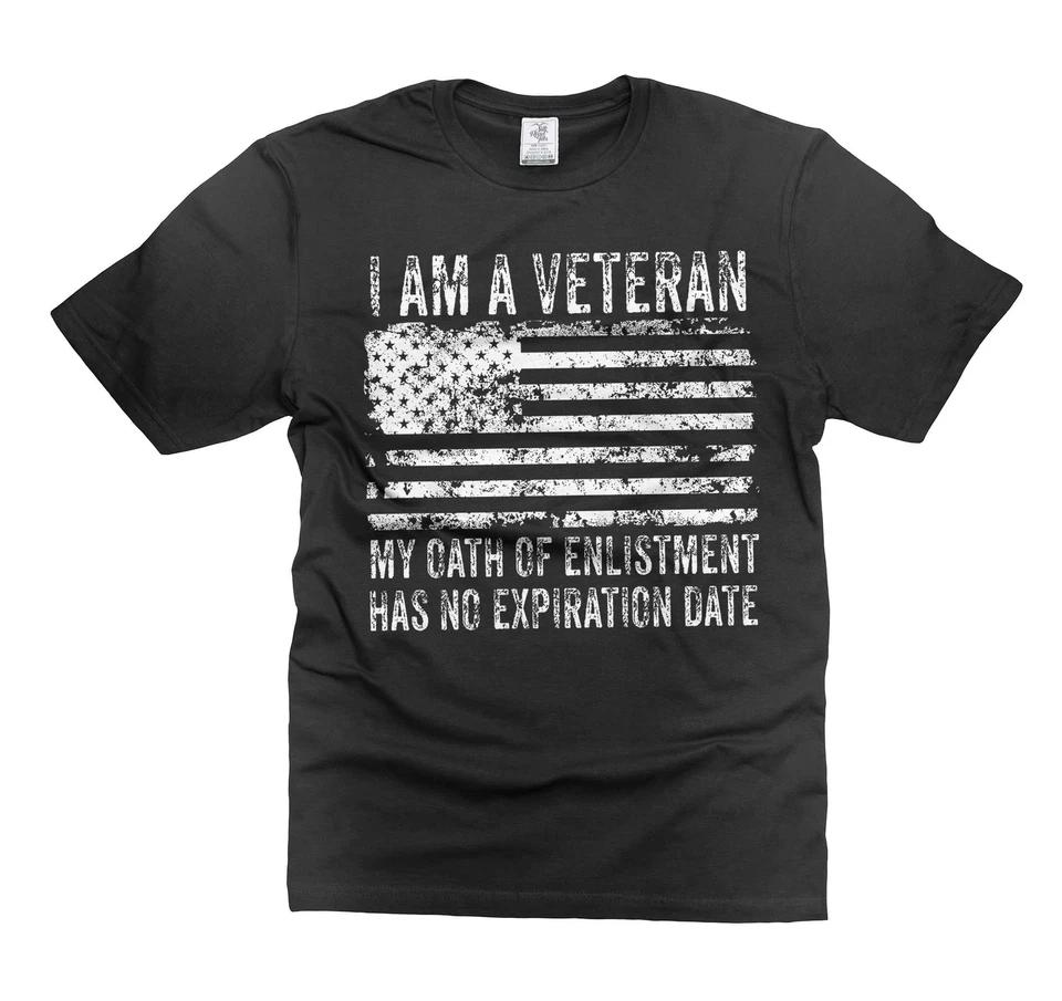 Mens Veteran T-Shirt I Am A Veteran Shirt Veteran USA Flag Patriotic Tee Shirt 3XL