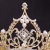 Baroque Princess Bridal Headdress: Square Diamond Crown and Wedding Dress Accessory