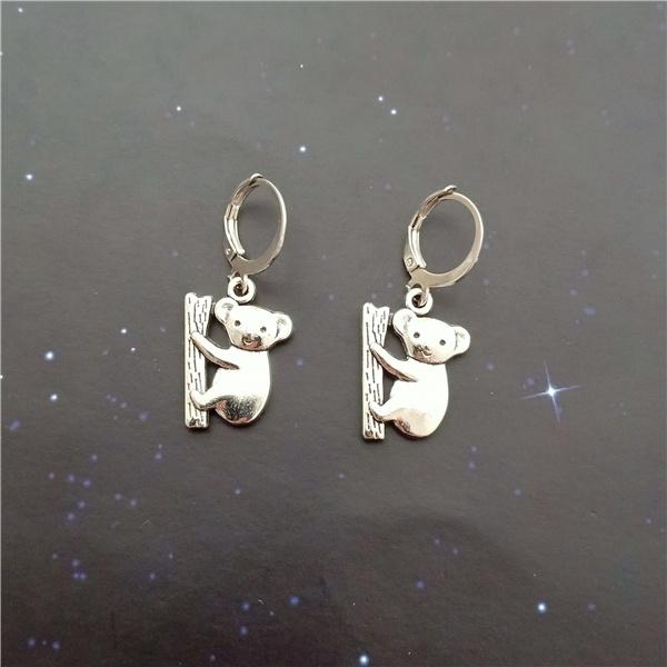 

Серьги с подвесками в виде медведя коалы Ювелирные изделия из коалы, подарки для любителей коал