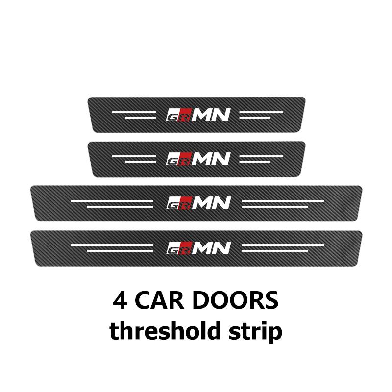 Car Carbon Fiber Door Sill Anti-Scratch Guard Sticker Accessories For Toyota GR MN Crown RAV4 Yaris Land Cruiser Corolla Prius