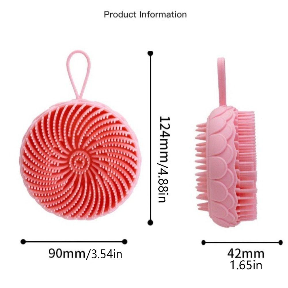 Lotus Shape Silicone Shampoo Brush Double Side Shower Brush Soft Bath Scalp Massage Brush  Spa
