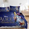 Alice im Wunderland Druck 3-teiliges Bettwäsche-Set Bettbezug mit 2 Kissenbezügen Zuhause Geburtstagsgeschenk