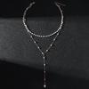 Chic European & American Y-Shape Faux Pearl Tassel Double Layer Necklace - Light Luxury Statement Piece
