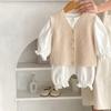 Infant Girls' Long Sleeve Solid Color Romper - New Spring Collection