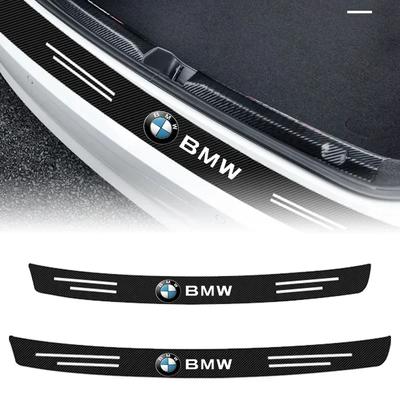 Carbon Fiber Auto Protective Rear Trunk Bumper Guard 3D Stickers For 1 3 4 5 7 Series X1 X3 X4 X5 X6 E81 E87 F30 F31 F34 F32