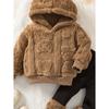 high quality[Girls' Bear Hoodie Set] Girls' Warm Plush Bear Hoodie & Pants Set | Casual Cute Two-Piece with Little Bears Pattern | Autumn Winter