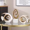 Gold Plated Endless Chain Abstract Artwork Ceramic Statue Desk Decoration Ornaments Chain Sculpture Room Aesthetics Decor