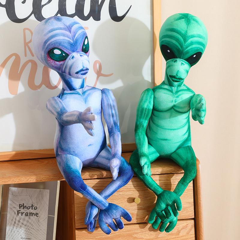 50-100cm Science Fiction Movie Figure Alien Strange Plush Toy Soft Planet Creature ET Stuffed Doll Kids Cartoon Unique Ugly Gift