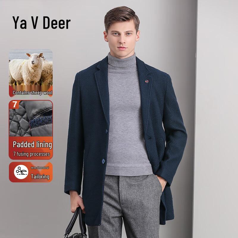 

Men s Mid-Length Wool Blend Business Casual Overcoat L