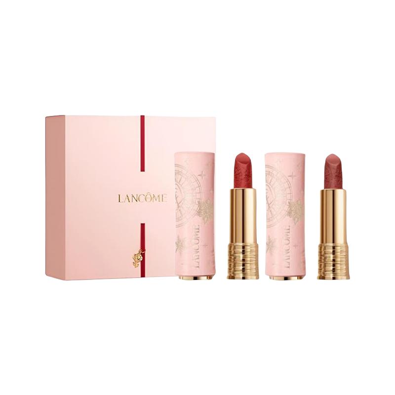 Lancôme Happy Postmark Limited Lipstick, Double Pack, 90th Anniversary Makeup Set, Moisturizing and Easy to Color, 3.4g+3.4g