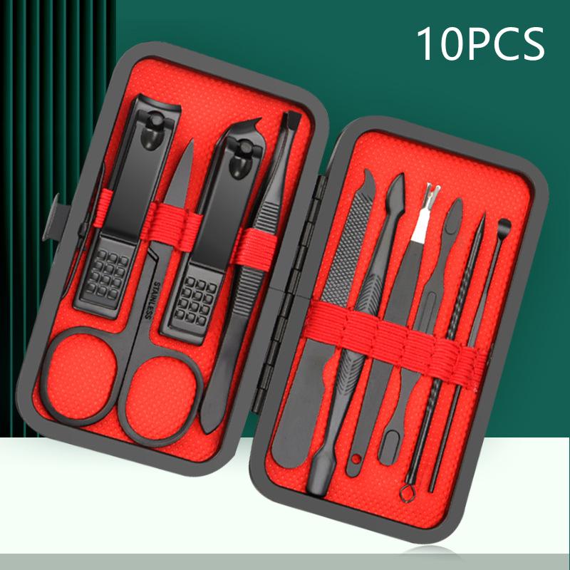 24pcs Professional Black Nail Clippers Kit - Ultra Sharp Fingernail and Toenail Cutters for Men and Women - Sturdy Pedicure Care Tools