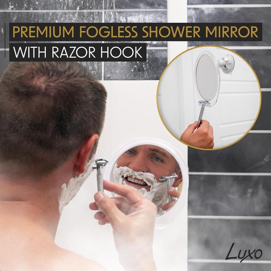 Shaving Mirror Shower Mirror with a Razor Holder for Shaving with Powerful Suction Cup Shatterproof Anti Fog Mirror for Shower