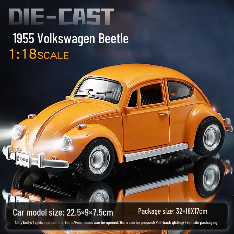 1:18 Volkswagen Beetle Diecast Model - Classic Retro Vintage Collection Toy Car Ornament