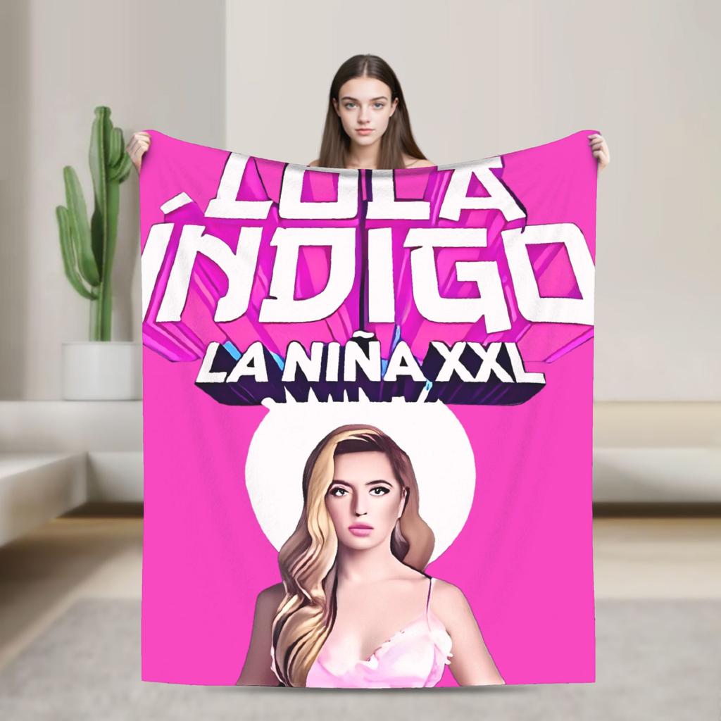 L-Lolas I-Indigos Spanish Singer Blanket  Soft Warm Funny Plush Throw Blanket For Couch Chair Travel Flannel Bedspread Bed Cover