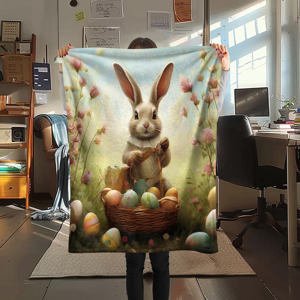 Easter Egg Print Flannel Blanket,High Quality Comfortable for All Seasons,Home Decor,Warmth and Comfort,Perfect for Christmas Gifts