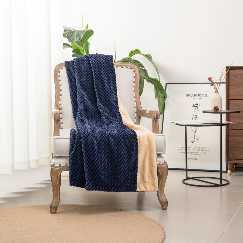 Jacquard Cationic Flannel Double-Layer Air Conditioning Nap Blanket